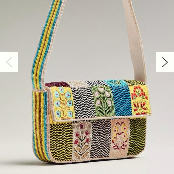 Anthropologie The Fiona Beaded bag Garden Edition Floral - Picture 1 of 2